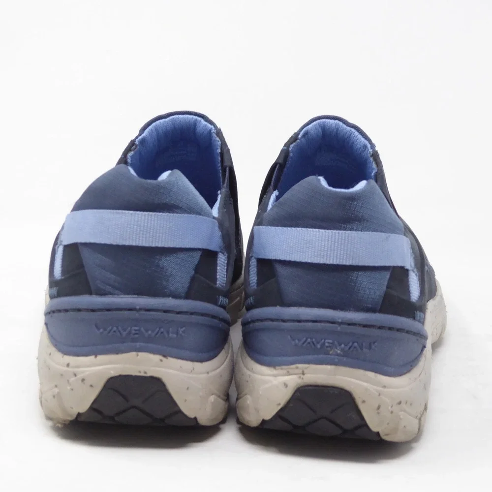 Clarks Womens Wave Plateau AP Slip On Shoes Navy Blue Nubuck 8W Wide